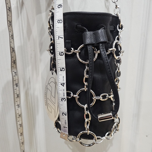 Dolls Kill Poster Grl Check Yourself Bucket Black O Ring Bag Crossbody Purse - Picture 8 of 14